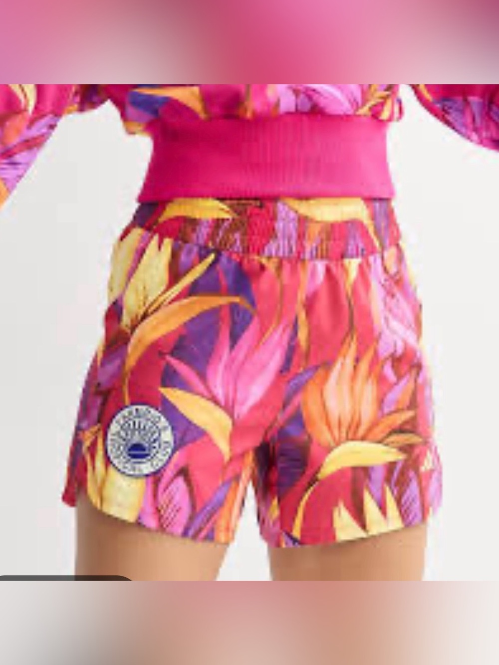 Farm Rio Tropical Floral Pink Women's Athletic Shorts
